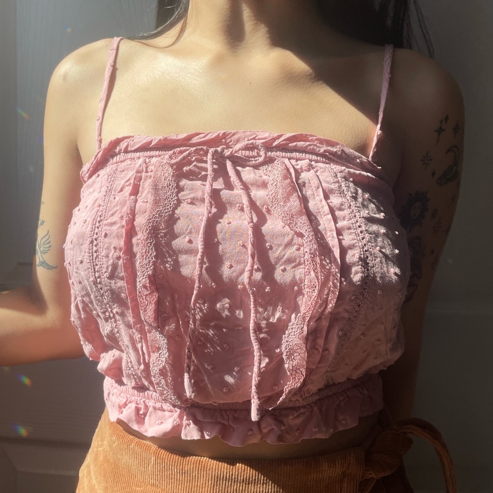 pink boho tank